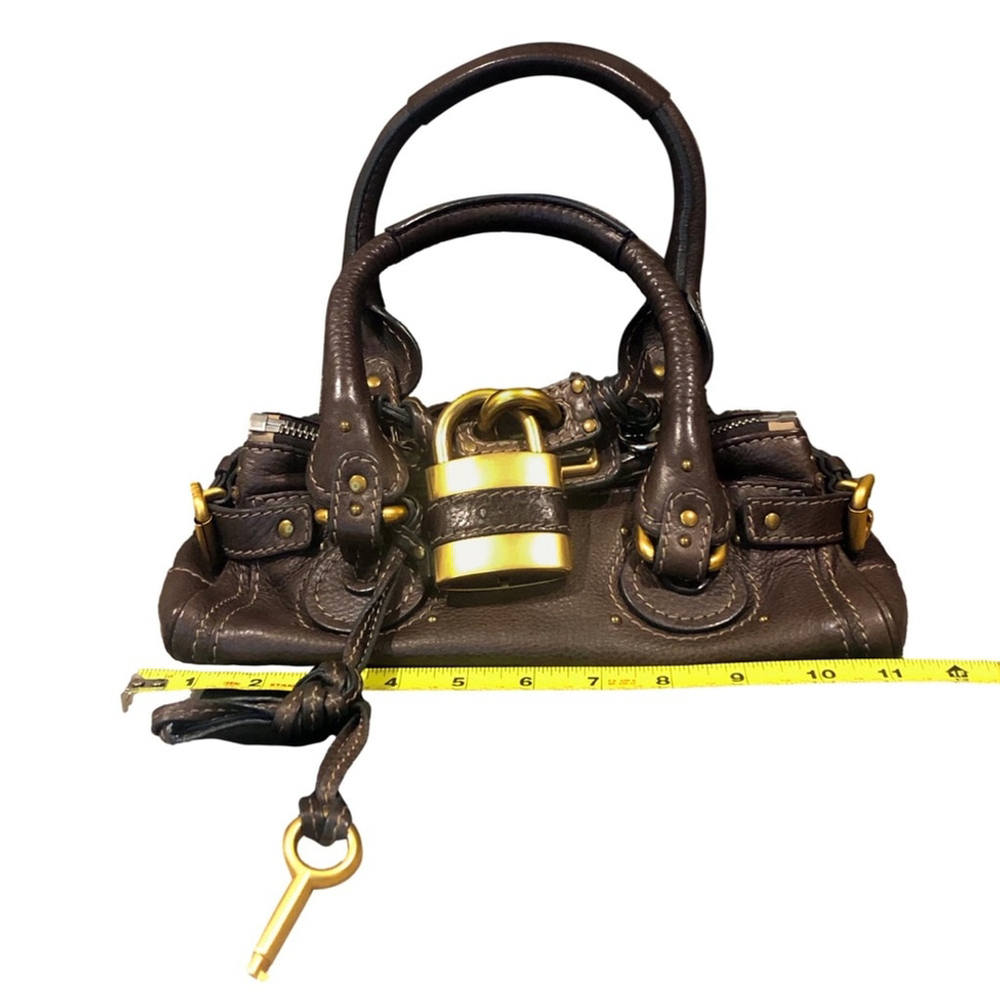 SOLD CHLOE Paddington Brown Leather Mini Bag with Lock Key Dust Bag COA MINT - Picture 9 of 17
